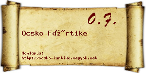 Ocsko Fürtike névjegykártya